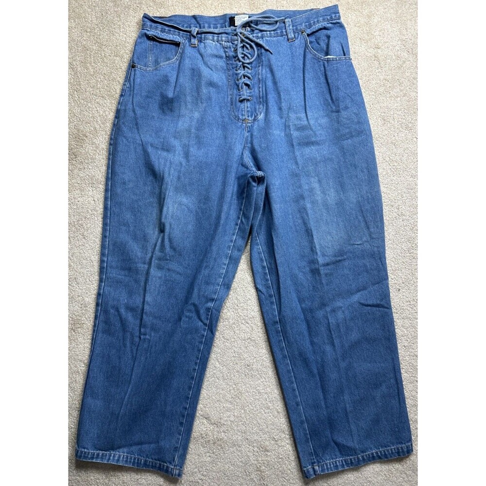 VTG RARE Sasson Jeans Women's Sz 18/37W Blue 31-8110-4 Lace Up Closure 70s EUC!